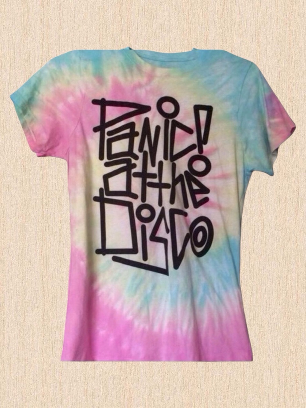 Panic! At The Disco Pastel Tie-Dye Tee — Juniors Medium — Y2K Band Merch